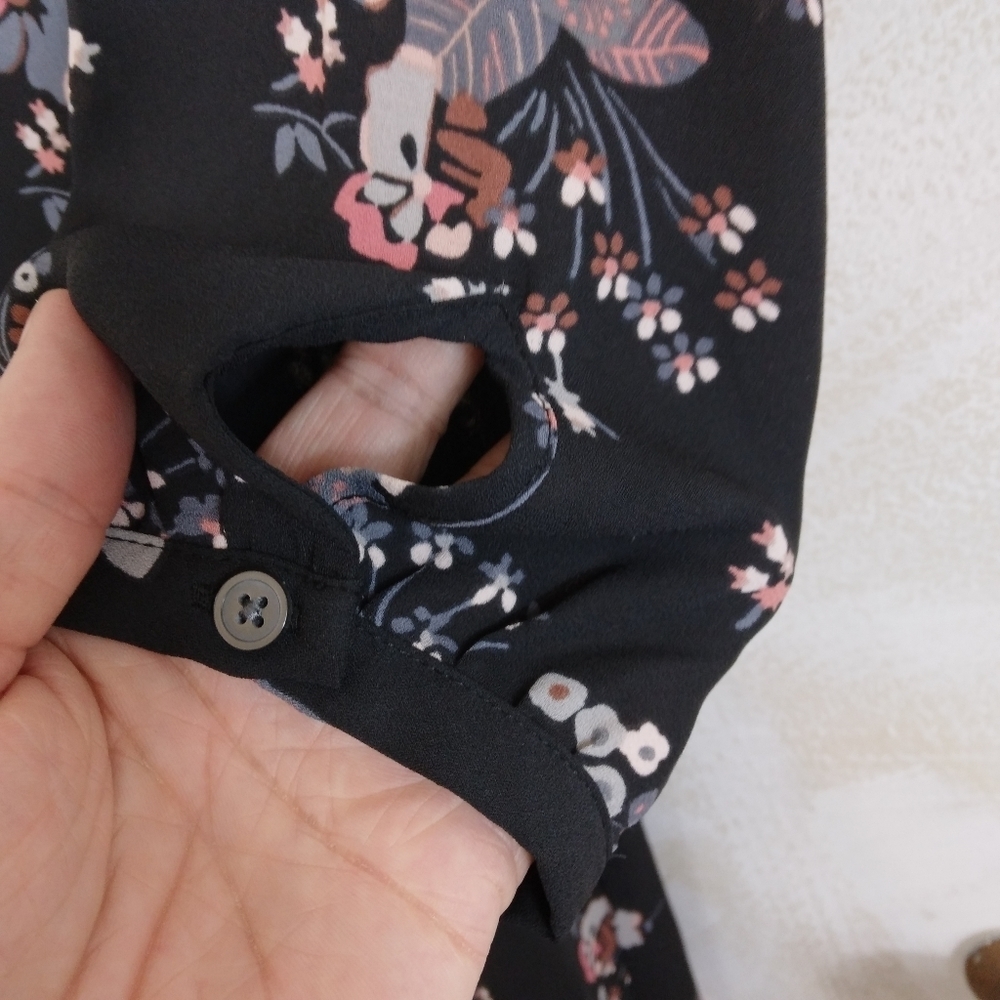 Size 6 Loft Wildflower Flounce Dress Dark Blue - Picture 5 of 13